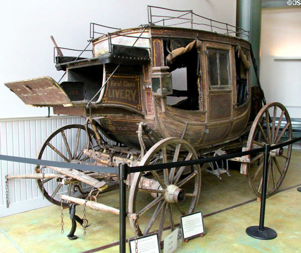 Concord coach (1870) with original paint by Abbot & Downing of Concord, NH at Carillon Historical Park. Dayton, OH.