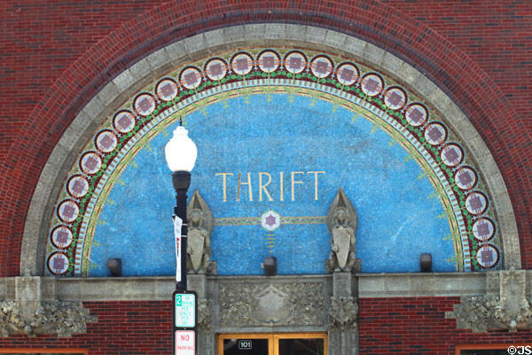 Mosaic design on front of Sullivan's People's Federal Savings & Loan Assn. Sidney, OH.