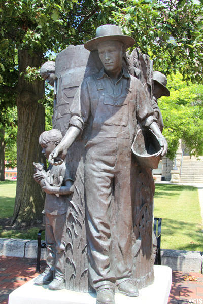 Sculpture of Agriculture (2001) by George Danhires at Shelby County Courthouse. Sidney, OH.