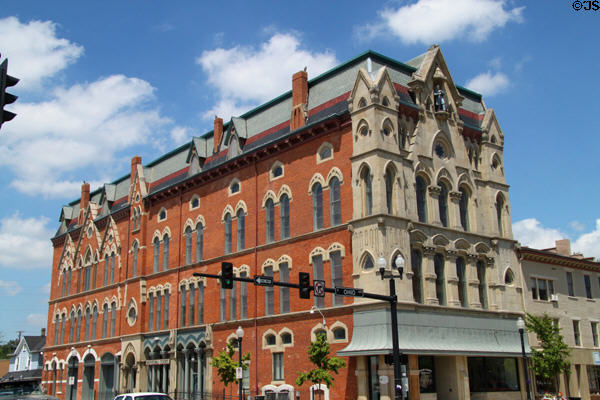 Civil War Monumental Building (now Sidney Municipal Court / offices) (1875) (Ohio at Court Sts.). Sidney, OH. Style: Victorian Gothic. Architect: H.H. Lane.