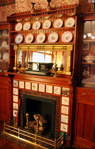 Fireplace in dining room of James A. Garfield home. Mentor, OH.