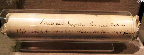 President Garfield's Inaugural speech (March 4, 1881) at Garfield NHS. Mentor, OH.