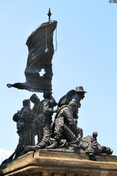 Infantry statuary group before Cleveland's Soldiers' & Sailors' Monument. Cleveland, OH.