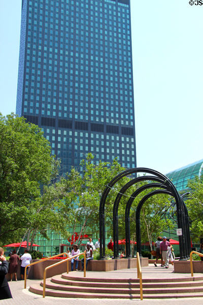 Archway entrance Erieview Plaza with Tower at Erieview. Cleveland, OH.