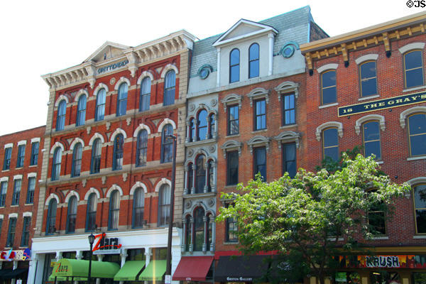 Crittenden (1868) (1382 W. 9th St.) plus Lorenzo Carter Building (includes Gram's & Hart Blocks) (1853) (1370-74 W. 9th St.). Cleveland, OH.