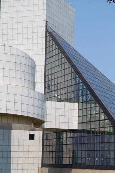 I.M. Pei's facade details of Rock & Roll Hall of Fame. Cleveland, OH.
