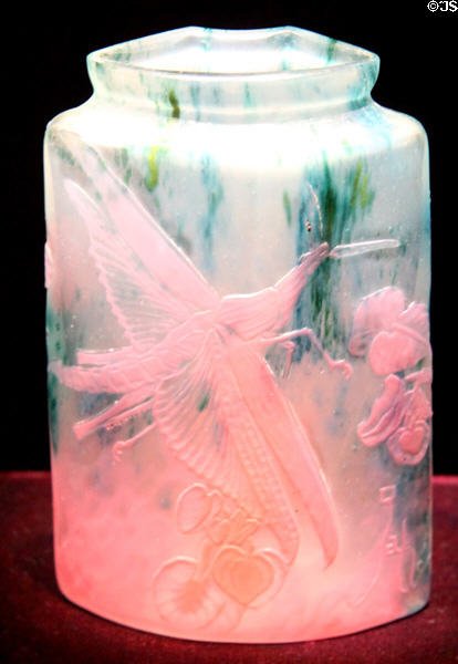 Glass vase with carved decoration (c1900) by Émile Gallé of France at Cleveland Museum of Art. Cleveland, OH.