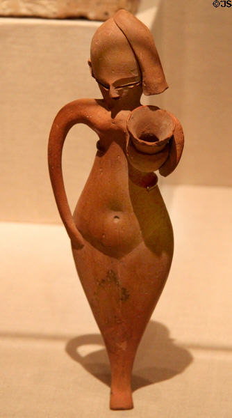 Terracotta statuette of serving girl (1323-1186 BCE) Egyptian New Kingdom, Late Dynasty 18-19 at Cleveland Museum of Art. Cleveland, OH.