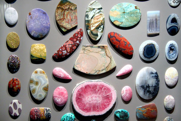 Cabochon minerals at Cleveland Museum of Natural History. Cleveland, OH.