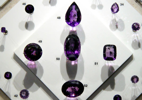 Faceted amethyst at Cleveland Museum of Natural History. Cleveland, OH.