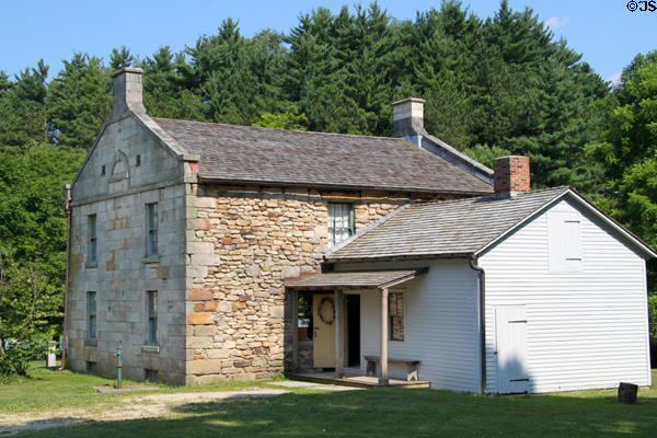 Jonathan Herrick House (1845) moved from Twinsburg, OH to Hale Farm. Cleveland, OH. Style: Greek Revival. On National Register.