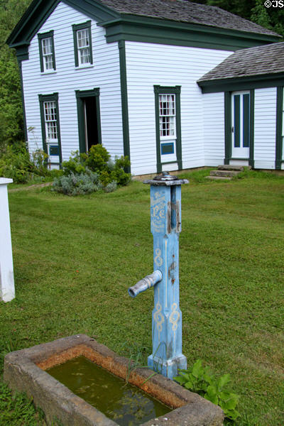 Water pump before Clement Jagger House at Hale Farm. Cleveland, OH.
