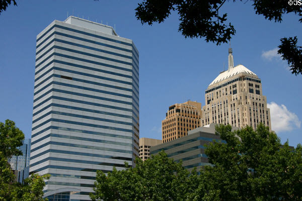 Oklahoma Tower (1982) (31 floors) (210 Park Ave.) & City Place + First National Center. Oklahoma City, OK. Architect: Morris-Aubry.