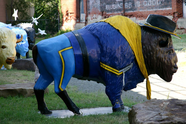 Pride of the Buffalo Soldier by Shauna B. Schroder at Spirit of the Buffalo OK Centennial street art project. Oklahoma City, OK.