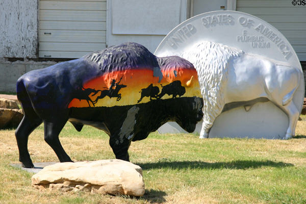 Made of Indian Stars by Jason Clay Lewis at Spirit of the Buffalo OK Centennial street art project. Oklahoma City, OK.