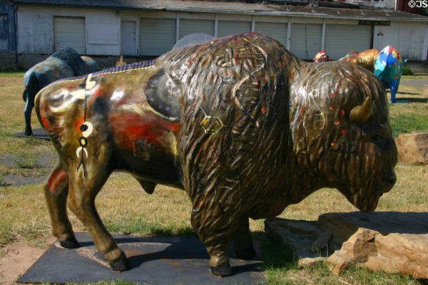 Omar Eff by Jenny Lee and Jordan Tang at Spirit of the Buffalo OK Centennial street art project. Oklahoma City, OK.
