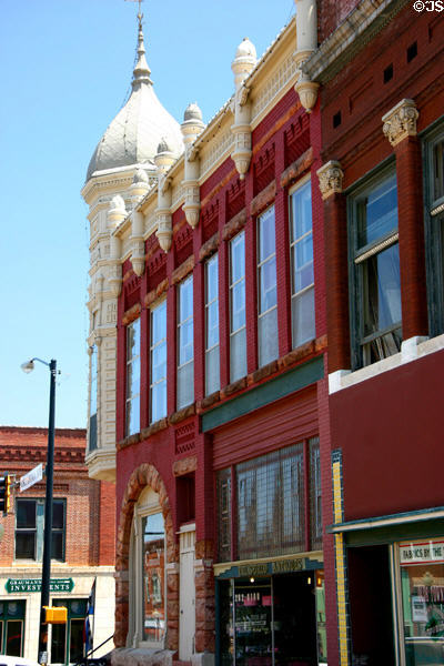 Tower on commercial building at corner of W Oklahoma Ave. & Division St. Guthrie, OK.