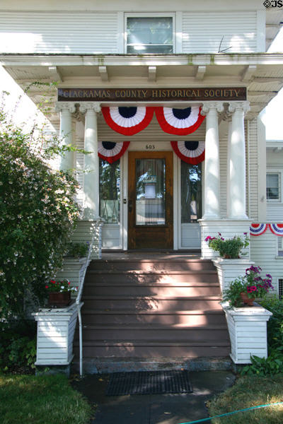Front entry of Stevens-Crawford House. Oregon City, OR.