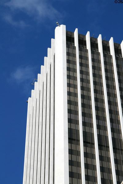 Upper story details of Wells Fargo Center. Portland, OR.