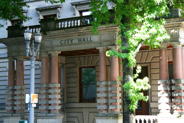 Portland City Hall entrance. Portland, OR.