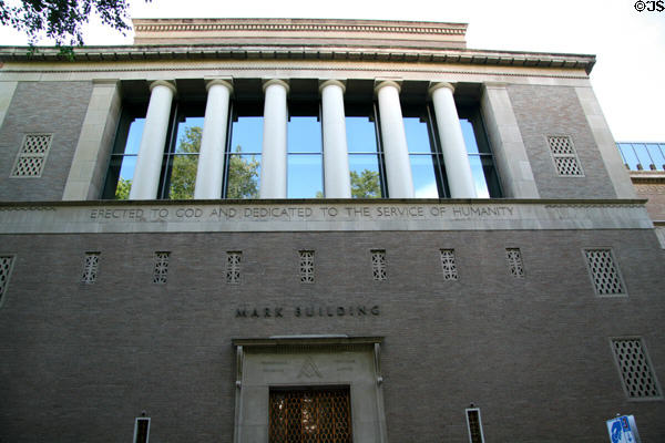 Masonic Temple (1924) (1119 SW Park Ave.) now Mark Building of Portland Art Museum. Portland, OR. Style: Classical Revival. Architect: Sutton, Whitney, Aandahl & Fritsch.