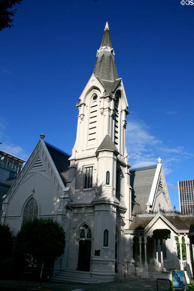 Carpenter Gothic of Portland's Old Church. Portland, OR.