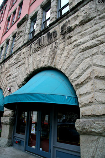 Stonework entrance surroung of Haseltine Building. Portland, OR.