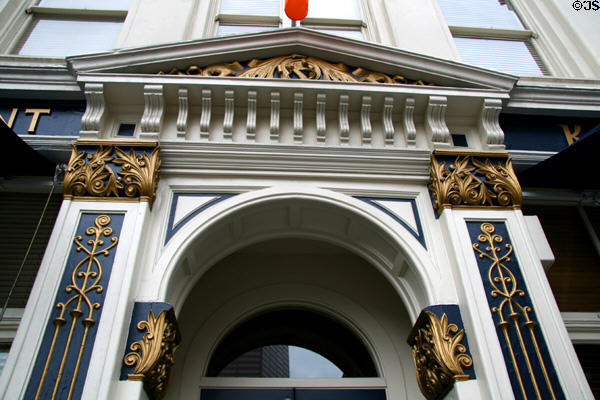 Cast iron facade details of Glisan Building. Portland, OR.
