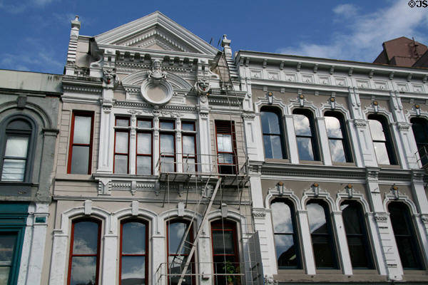 Poppleton Building (1867) ( 816-818 SW 1st Ave.) & Harker Building. Portland, OR. Style: Second Empire.