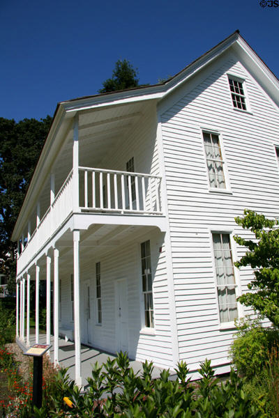 Verandah of Jason Lee House at Mission Mill Museum. Salem, OR.