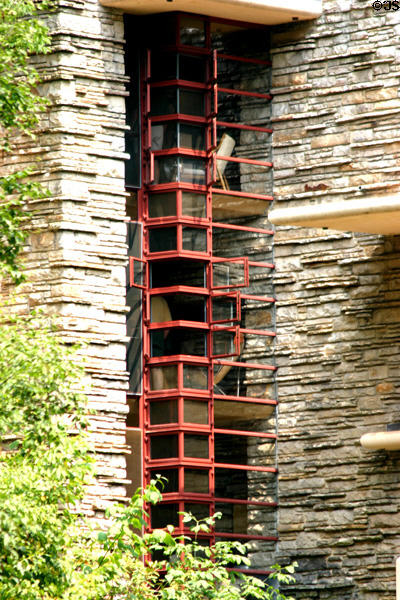 Open windows of Fallingwater. Mill Run, PA.