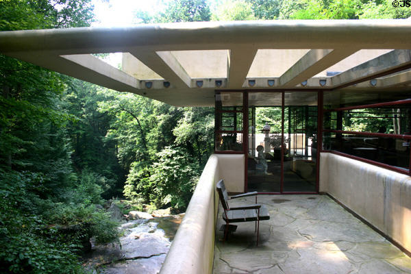 Living room balcony of Fallingwater. Mill Run, PA.