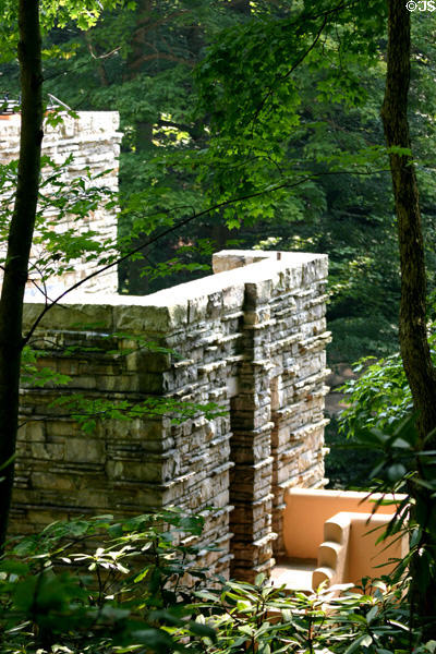 Various wall textures of Fallingwater. Mill Run, PA.