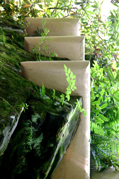 Beams integrated into rock of Fallingwater. Mill Run, PA.