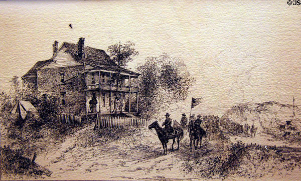 Graphic of Gen. Grant at Vicksburg on July 4, 1863 by Theodore R. Davis at Gettysburg NPS Museum. Gettysburg, PA.