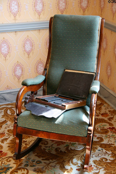 Rocking chair in Lincoln's bedroom at David Wills House. Gettysburg, PA.