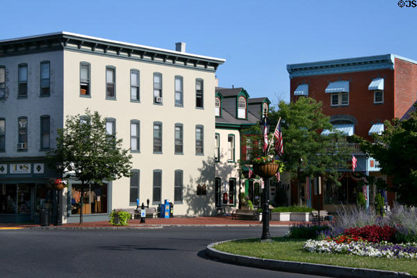 Heritage buildings on northwest corner of Lincoln Square. Gettysburg, PA.