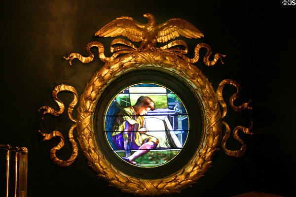 Stained glass window by William Brantley Van Ingen in the House Chamber of Pennsylvania Capitol. Harrisburg, PA.