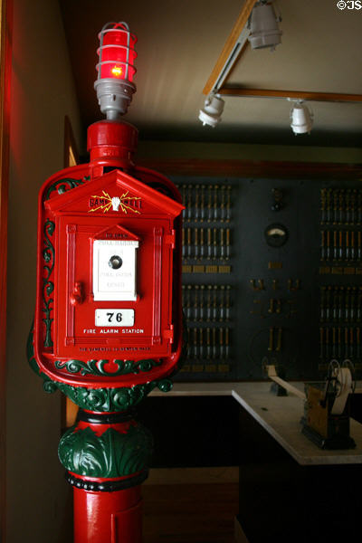 Fire alarm station streetcorner signal box in Harrisburg Fire Museum. Harrisburg, PA.