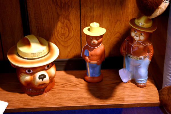 Collection of Smokey the Bear objects at Harrisburg Fire Museum. Harrisburg, PA.