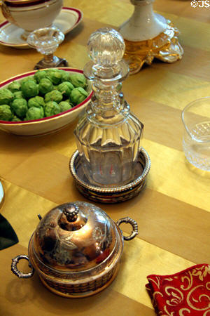Serving dishes in dining room at Wheatland. Lancaster, PA.