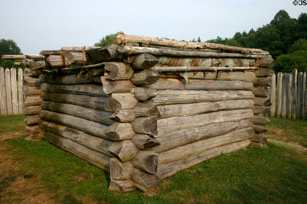 Log cabin in Fort Necessity National Battlefield. Uniontown, PA.
