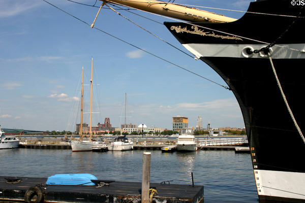 View from Philadelphia across Delaware River to Camden, NJ. Camden, PA.