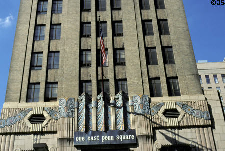 Murals of One East Penn Square. Philadelphia, PA.