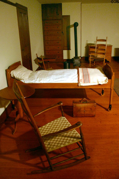 Various Shaker furniture from sister's room of New Lebanon, NY, at Philadelphia Museum of Art. Philadelphia, PA.