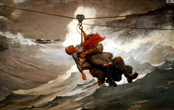 The Life Line (1884) painting by Winslow Homer at Philadelphia Museum of Art. Philadelphia, PA.