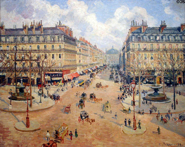 Avenue de l'Opera: Morning Sunshine (1898) by Camille Pissarro at Philadelphia Museum of Art. Philadelphia, PA.