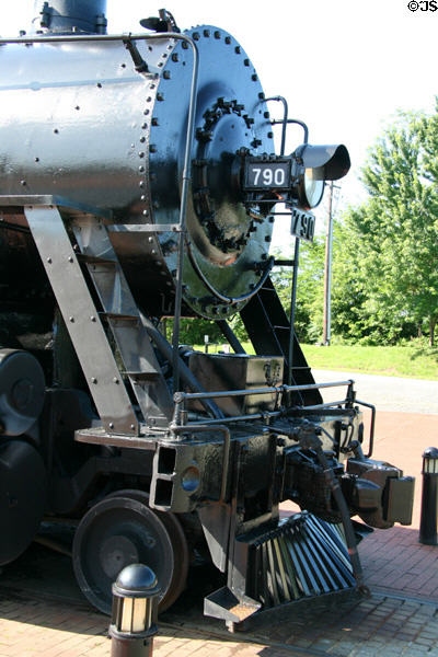 Nose of Illinois Central 2-8-0 steam locomotive 790 (1903) by American Locomotive Co. at Steamtown. Scranton, PA.