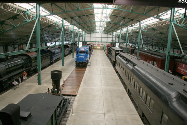 Collection of locomotives & rail cars at Railroad Museum of Pennsylvania. Strasburg, PA.