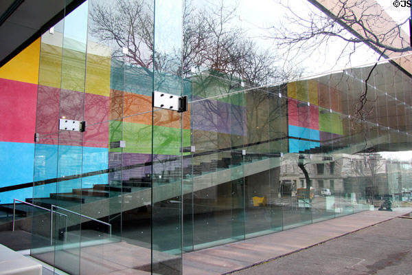 Glass enclosed staircase in Carnegie Museum of Art. Pittsburgh, PA.